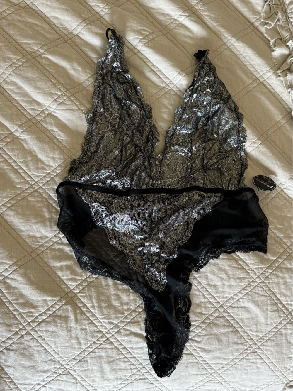 Lace V-Neck lingerie with robe